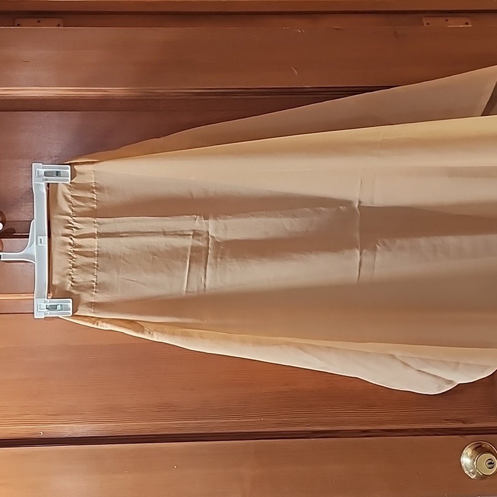 6 Sheer tan curtain panels
